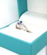 Exquisite Oval Brilliant-Cut Blue Sapphire & Diamond Ring in 925 Sterling Silver
