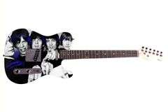 The Rolling Stones Autographed Facsimile Signed Custom Graphics Guitar