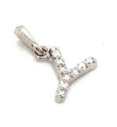 18kt White gold diamond Initial Y pendant