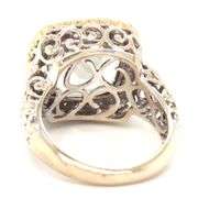 14kt White gold Pasiolite diamond halo scrollwork ring