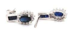 10kt White gold sapphire and diamond earrings