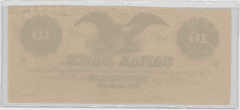 $10 State of Louisiana Obsolete Banknote – Large Eagle Vignette – Civil War Era Currency
