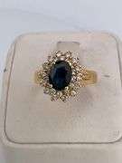 CERTIFIED 18K SAPPHIRE AND DIAMOND RING