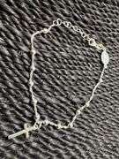 Italian 925 Sterling Silver Rosary 6.5" + 1" Extension Bracelet