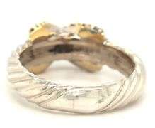 David Yurman 2-tone diamond X ring