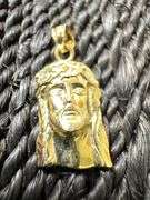 10K Yellow Gold Jesus Bust Pendant