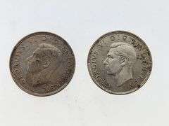 1942 & 1944 Great Britain 2 Shillings, Silver