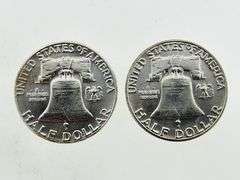 1961 & 1963 Franklin Silver Half Dollars, UNC