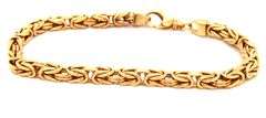 Popular Unisex 18K YG Byzantine Link Bracelet