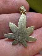 10k Yellow Gold Marijuana Pot Leaf Pendant