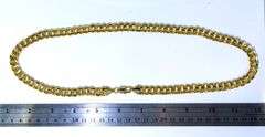 Stunning Yellow Gold Plated Cuban Curb Link Chain Necklace