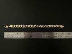Strong 25.8 Gram 14 Kt Gold Plated Concave Cuban Link Bracelet