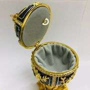 14k Gold-Plated Musical Faberge-Style Jewelry Trinket