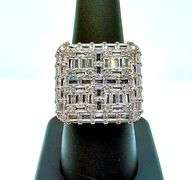 Mens 14 K White Gold Plate Dynamic 6.75 Cttw White VVs1 Lab Simulated Diamond Ring