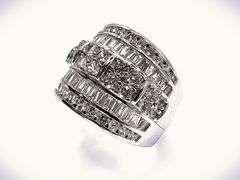 Dazzling 14 Kt White Gold Plate Simulated White VVs1 Diamond Ring