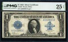 1923 $1 Silver Certificate “Horse Blanket” Fr. 238 Woods/White PMG 25 EPQ Very Fine