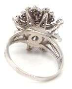 14kt White gold 1.25ctw Vintage diamond cluster ring