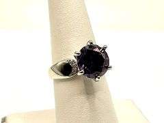 14 Kt, White Gold Plate 3.5 Ct Vs1 Russian Color Change Lab Simulated Alexandrite Ring