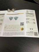 CERTIFIED 18K GOLD DIAMOND AND SAPPHIRE EARRINGS