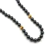 Pretty 14K YG and Hemitite Bead Necklace
