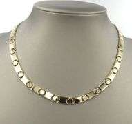 14kt Yellow gold 2 tone screw motif choker necklace