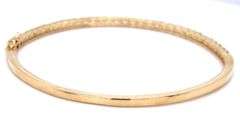 14kt Yellow gold round Peridot bangle bracelet