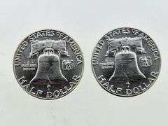 (2) 1963 Franklin Half Dollars, UNC