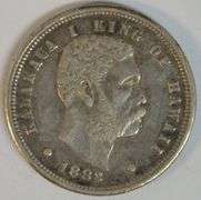 Sharp 1883 Kingdom of Hawaii Ten Cent Piece in Choice XF