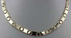 14kt Yellow gold 2 tone screw motif choker necklace