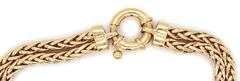 14kt Yellow gold double wheat link bracelet with diamond accents