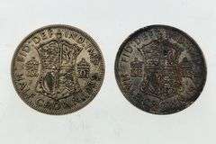 1939 & 1941 Great Britain Half Crown, Silver
