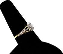 Sparkling 10K Yellow and White Gold Diamond Ring