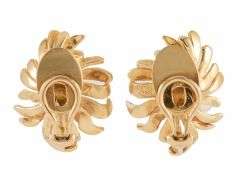 Vintage Cellino Floral Clip On Earrings in 18K
