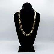 Huge 69.1 Gram 14 Kt Yellow Gold Plate Italian Figaro Link Necklace