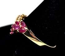 Beautiful 14k Yellow Gold Ruby Gemstone Ring with Diamond Accents