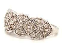 10kt White gold 0.85ctw woven cluster diamond ring