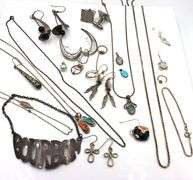 Big group lot of vintage 925 sterling silver mixed jewelry