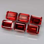This is premium natural color! 7.64ct cherry red Garnet set!