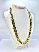 Impressive145.1 Grams 14 Kt Yellow Gold Plate Cuban Curb Link Chain Necklace
