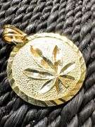 10k Yellow Gold Marijuana Pot Leaf Pendant
