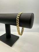 Strong 24.8 Gram 14 Kt Gold Plate Cuban Link Bracelet