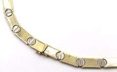 14kt Yellow gold 2 tone screw motif choker necklace