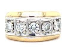 Traditional 14K YG Man's 1Ct. T.W. Diamond Ring