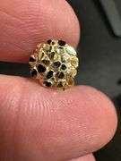 10K Yellow Gold Round Nugget Stud Earrings