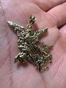 10K Yellow Gold Angel vs Demon Pendant