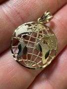 10k Yellow Gold Globe World Earth Pendant