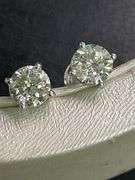 CERTIFIED BRAND NEW 14K WHITE GOLD DIAMOND STUDS