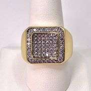 Mens14 Kt Gold Plated 5.75 Ctw Simulated Diamond Ring