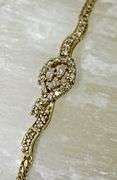 Fashionable 14K  Bracelet with a Diamond Panel