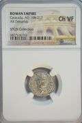 Nice Roman Silver Denarius of Emperor Caracalla, 198-217 AD. NGC Choice VF